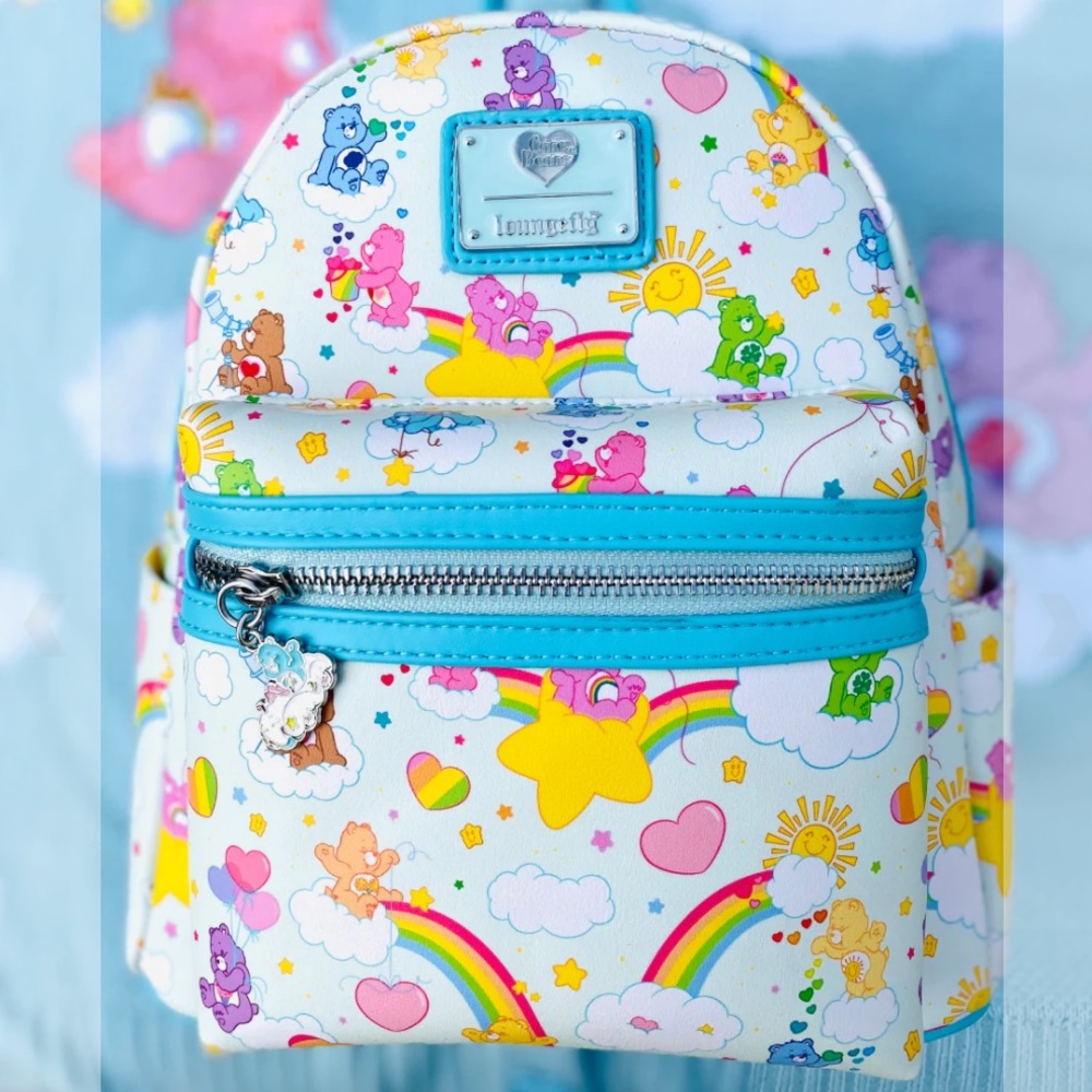 Loungefly Exclusive 40th Anniversary Care Bear Rainbow Mini Backpack - NWT